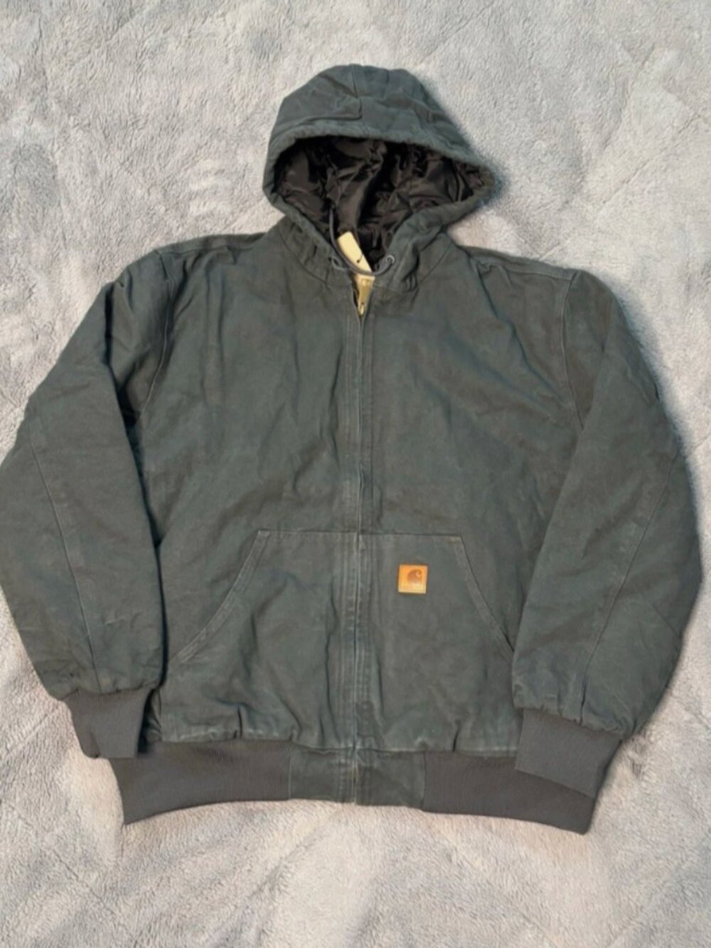 CHT Men's small Grey Hooded Jacket Distressed Coat Interior